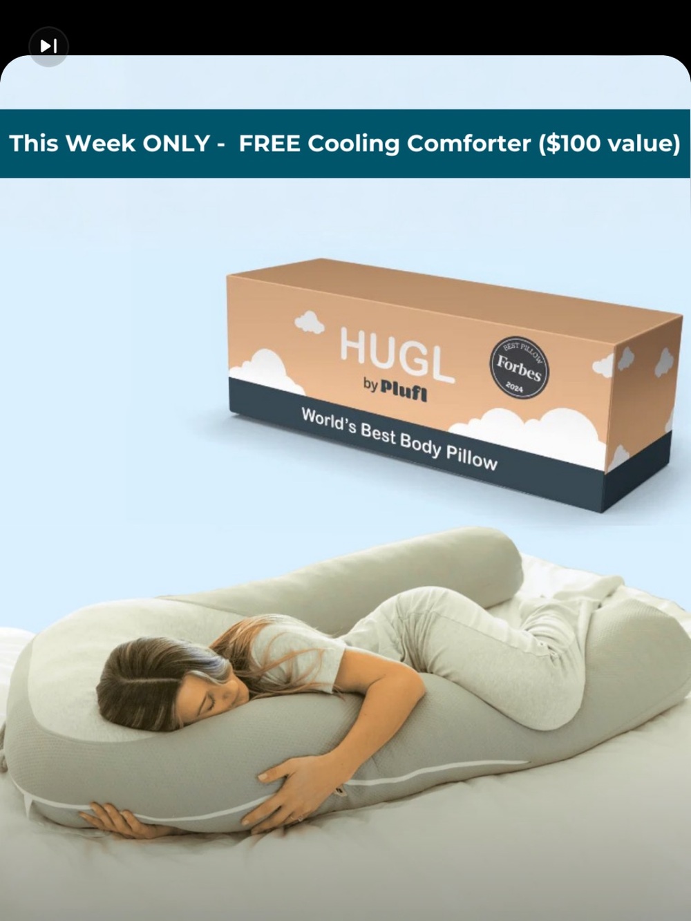 Gray Body Pillow - Cooling Comfort